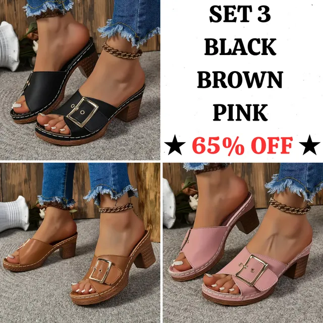 📢🔥 Last Day Promotion 70% OFF🔥 Comfortable Metallic Buckle Sandals